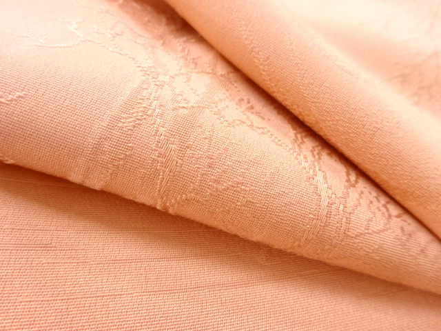  木立風景模様織り出し色無地着物